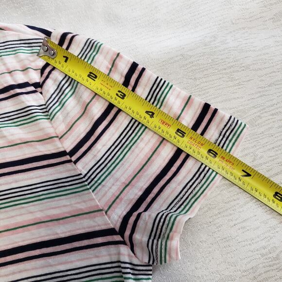 Urban Outfitters Project Social T retro Striped Tipped tee sz 8 Pink school girl - Picture 6 of 10